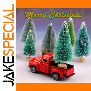 Vintage Red Pickup Model for Holiday Decor