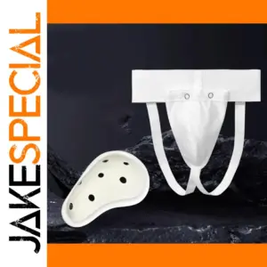 White Shock Absorption Groin Guard for Contact Sports
