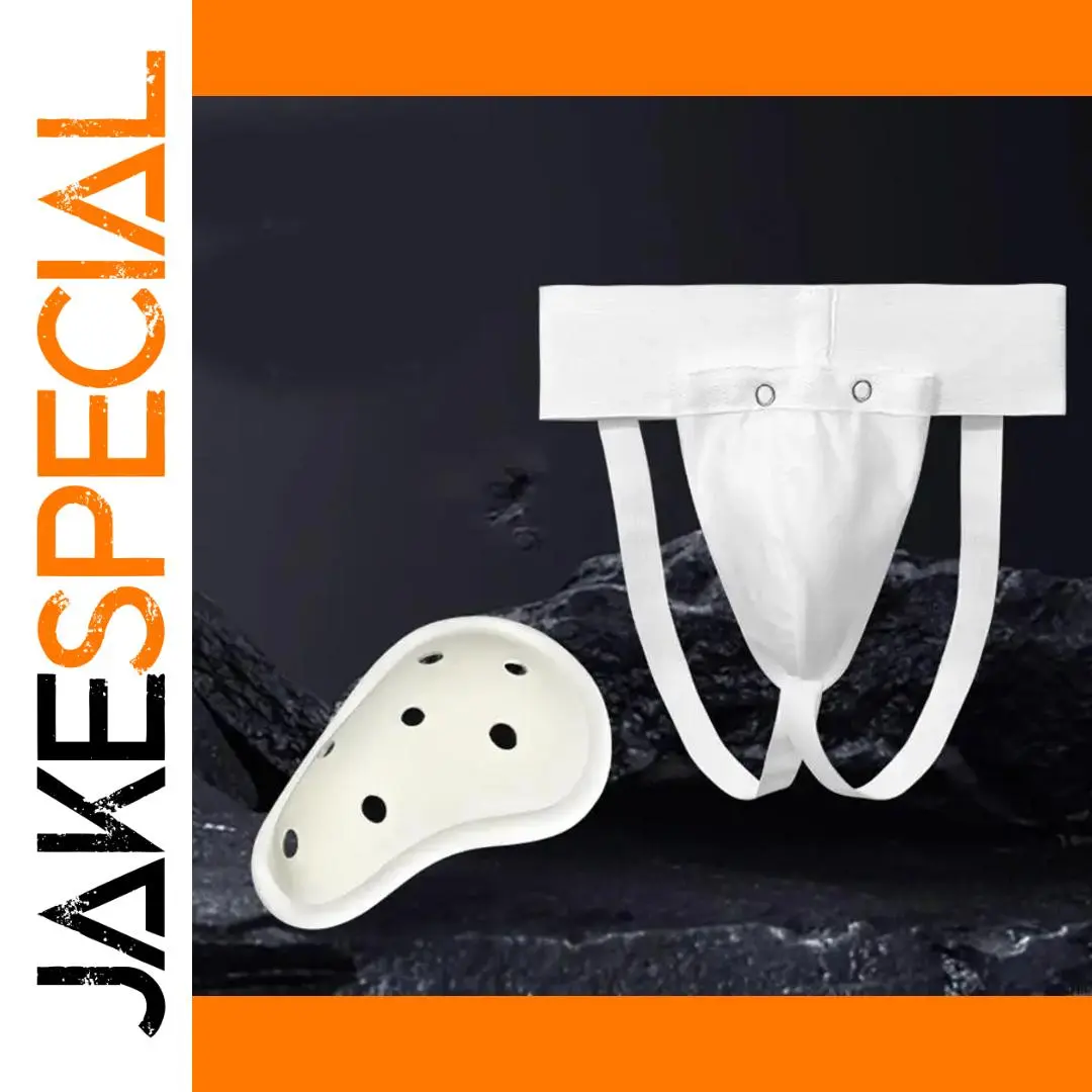 White Shock Absorption Groin Guard for Contact Sports 1 White Shock Absorption Groin Guard for Contact Sports