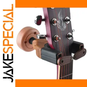 Wooden Guitar Wall Mount Stand with Deep Cradle