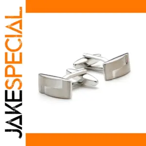 Light Grey Brushed Metal Cufflinks for Men and Women