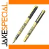 Elegant Stainless Steel Fountain Pen with Gold Accents