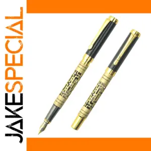 Elegant Stainless Steel Fountain Pen with Gold Accents
