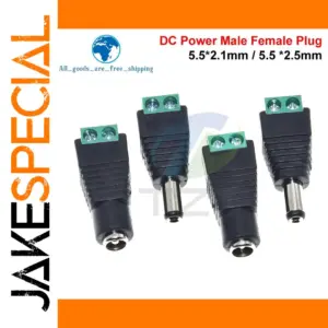 TZT 5.5×2.1mm/2.5mm DC Power Plug Adapter for LED and CCTV