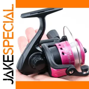 Compact Ice Fishing Reel with Pink Spool