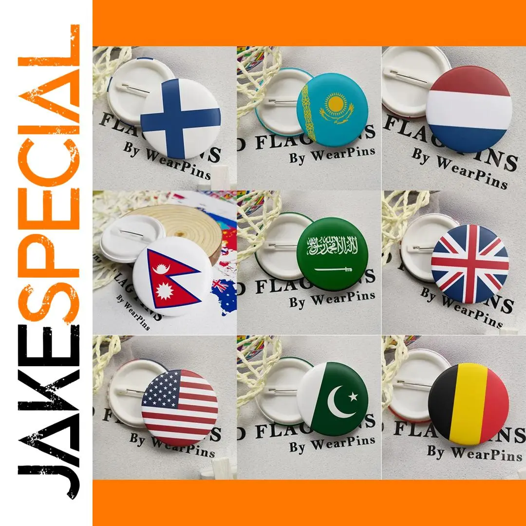 Global Flag Brooches Set with Glossy Finish 1 Global Flag Brooches Set with Glossy Finish