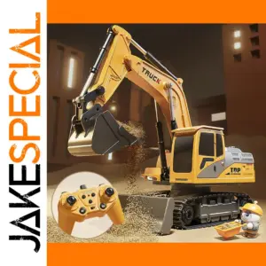 Yellow Alloy RC Excavator Toy for Enthusiasts