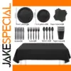 Black Disposable Party Tableware Set