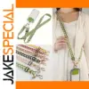 Green Leaf Pattern Mobile Lanyard with Adjustable Length