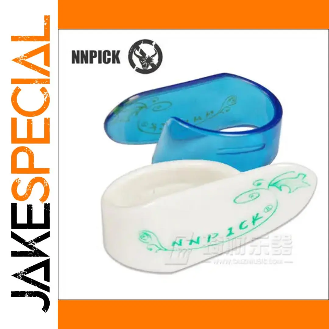 Stylish Blue and White Guitar Thumb Picks Set 1 Stylish Blue and White Guitar Thumb Picks Set