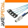 Vibrant Orange SAS HD SFF-8644 to 4x SATA Cable