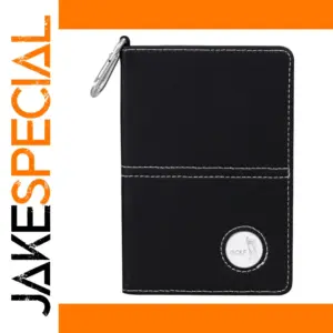 Black Leather Golf Scorebook with Pen Holder