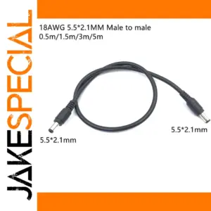 18 AWG DC Power Extension Cable 0.5m to 5m