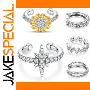 Silver Geometric Clip Earrings for Women