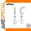 Elegant Moissanite & Pearl Drop Earrings for Women