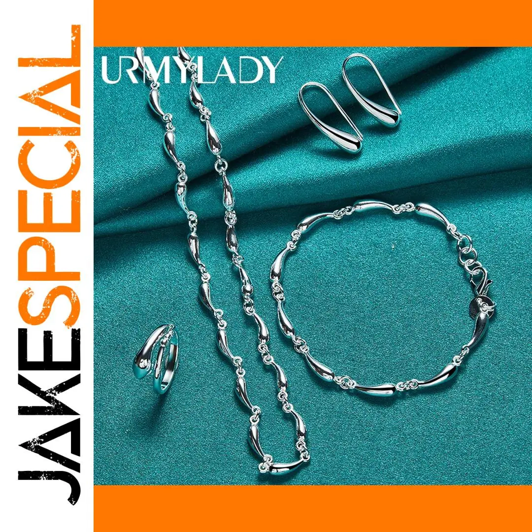 Sterling Silver Water Drop Jewelry Set 1 Sterling Silver Water Drop Jewelry Set