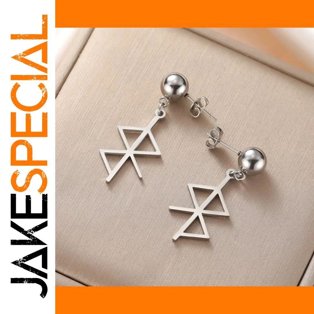 Stainless Steel Futhark Rune Earrings 1 Stainless Steel Futhark Rune Earrings