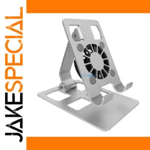 Silver Portable Cooling Fan Stand for Devices