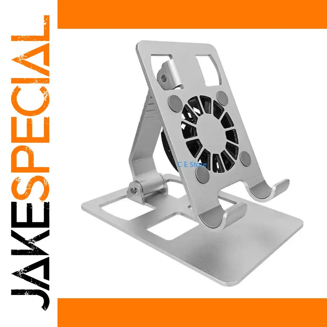 Silver Portable Cooling Fan Stand for Devices 1 Silver Portable Cooling Fan Stand for Devices