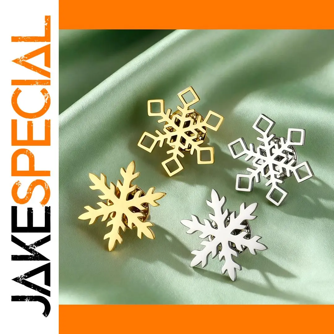 Dawapara Stainless Steel Snowflake Brooch Collection 1 Dawapara Stainless Steel Snowflake Brooch Collection