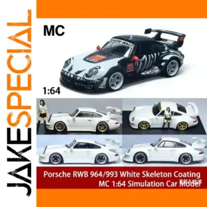 White Skeleton Porsche RWB 964 Model 1:64 Scale