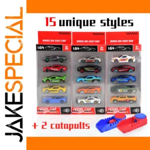 1:64 Scale Die-Cast Car Set with Launchers