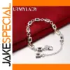 Silver Charm Bracelet with Zircon Stones