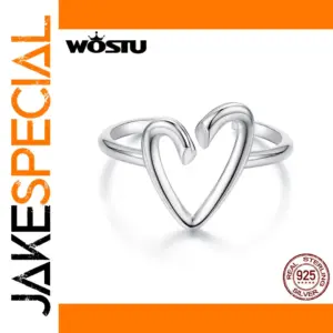 Heart-Shaped Silver Ring for Women