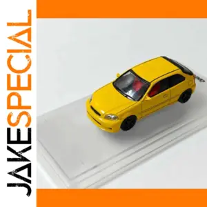 Vibrant Yellow Honda Civic EK9 1:64 Diecast Model