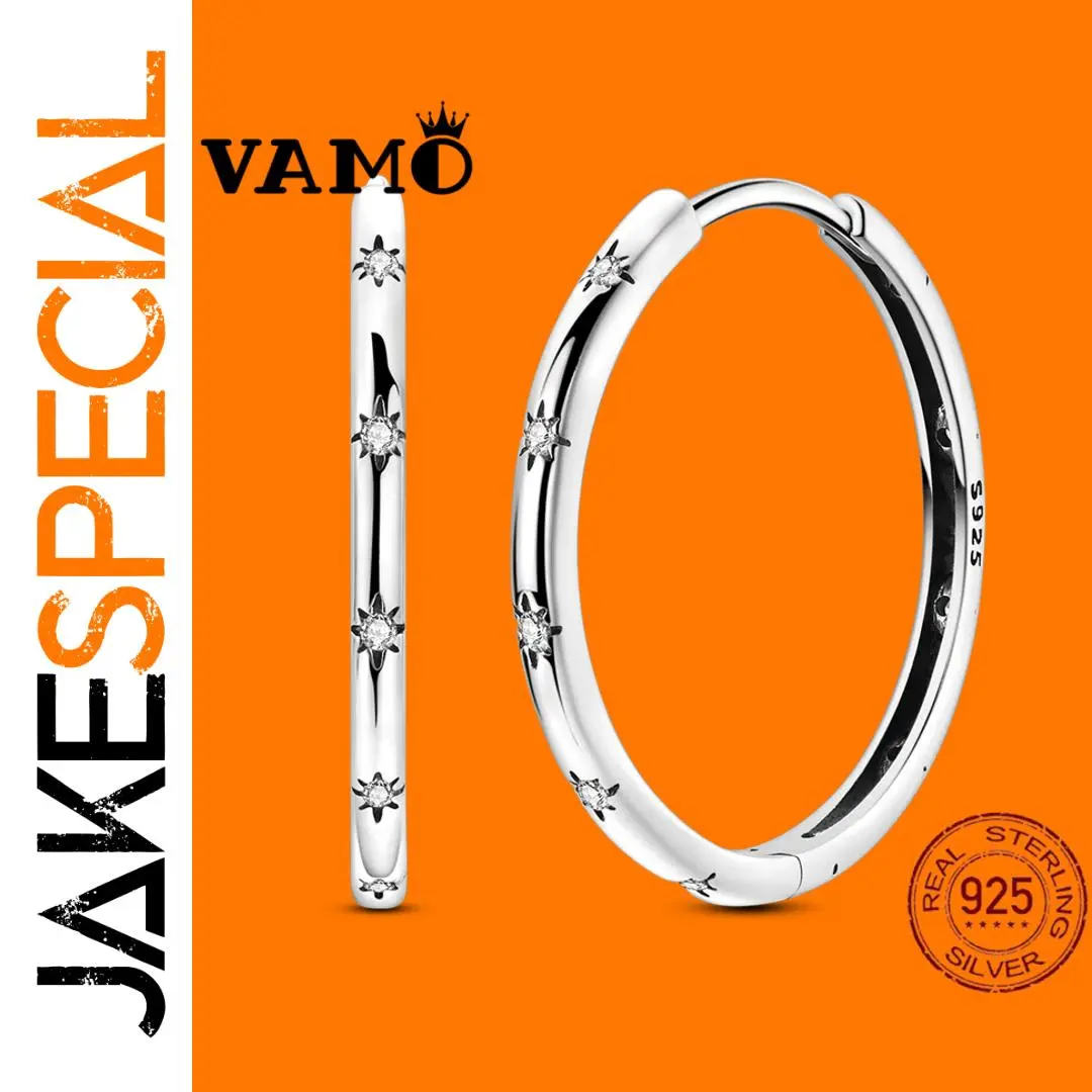 Sterling Silver Irregular Hoop Earrings with Zircon Accents 1 Sterling Silver Irregular Hoop Earrings with Zircon Accents