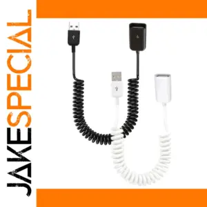 Spiral Coiled USB 2.0 Extension Cable 1m