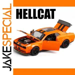 Vibrant Orange Dodge Hellcat Charger Diecast Model