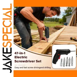 Cordless Electric Screwdriver Set with 47 Accessories