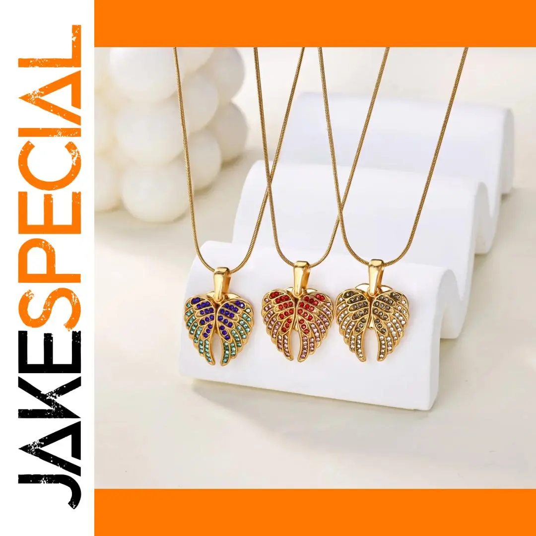 Elegant Gold Stainless Steel Necklace with Zircon Accents 1 Elegant Gold Stainless Steel Necklace with Zircon Accents