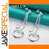 Sterling Silver Heart Drop Earrings