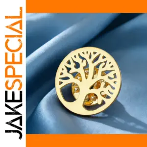 Tree of Life Vintage Brooch in Steel & Gold