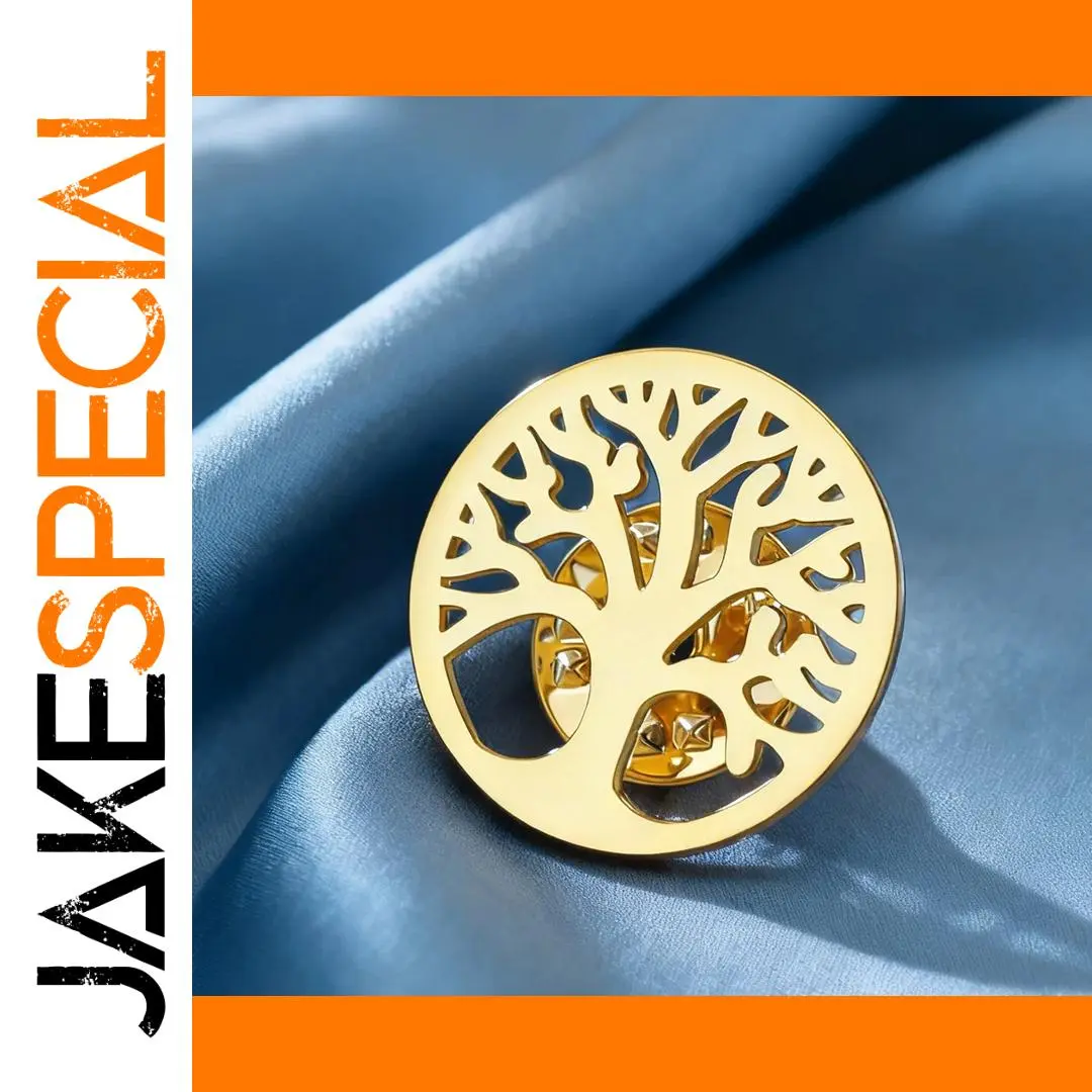 Tree of Life Vintage Brooch in Steel & Gold 1 Tree of Life Vintage Brooch in Steel & Gold