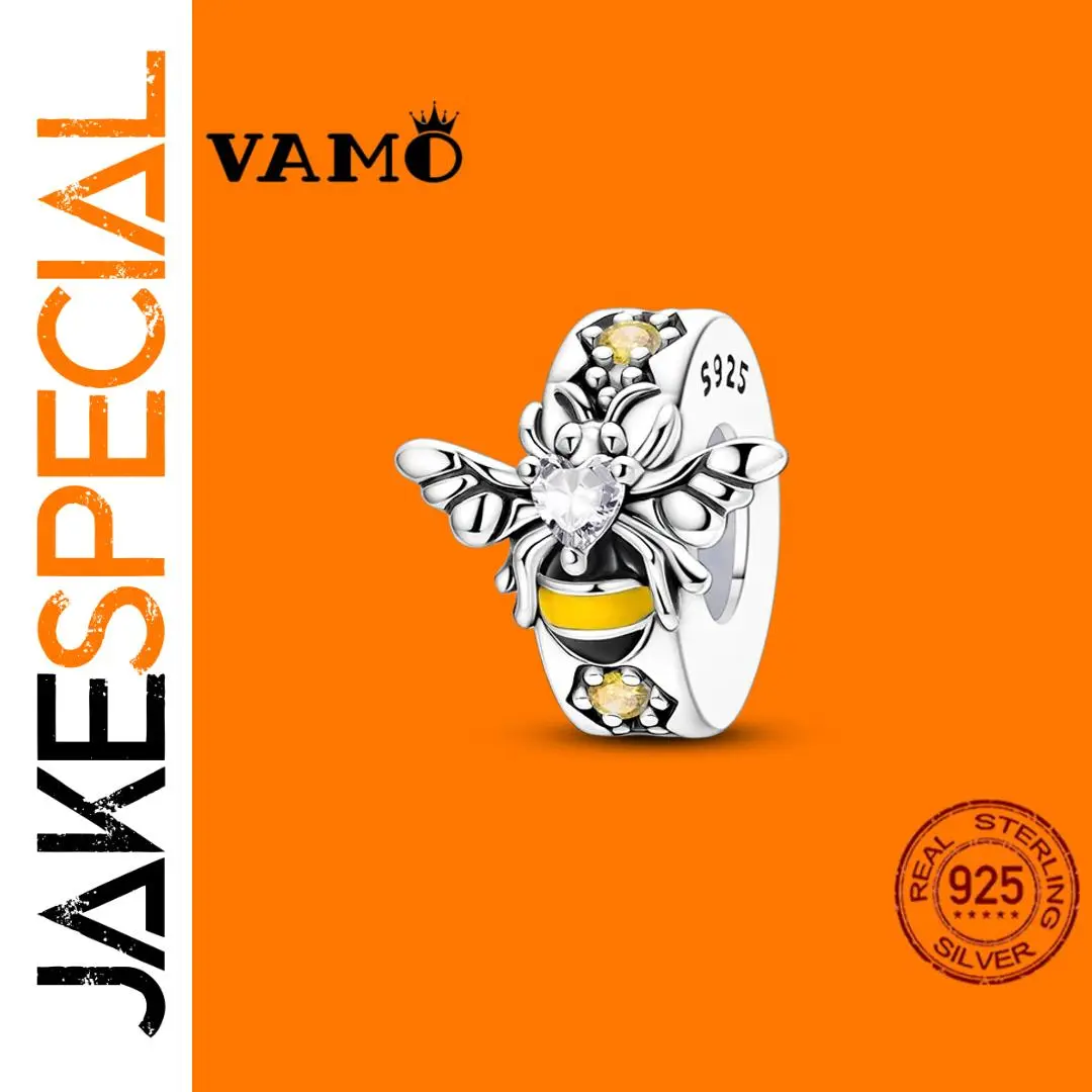 Silver Bee Charm Bead for Bracelets KSC394 1 Silver Bee Charm Bead for Bracelets KSC394