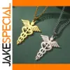 Stainless Steel Caduceus Necklace 39x28mm