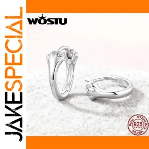 Pet-Inspired Heart Hoop Earrings with Zircon Stones