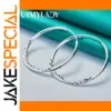 Sterling Silver Hoop Earrings Set (40mm-50mm)