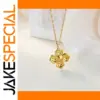 Elegant Gold Stainless Steel Women’s Necklace with Clover