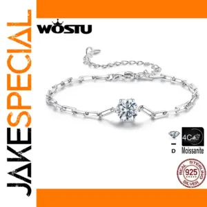 Elegant 1-Carat Moissanite Silver Bracelet