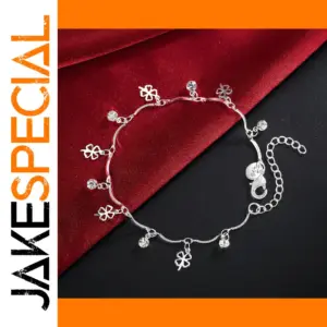 925 Silver Clover Charm Bracelet for Women