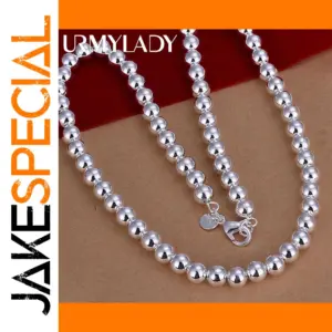 Sterling Silver Graduated Beads Necklace