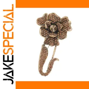 Vintage Peony Brooch with Rhinestones