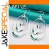 Sterling Silver Drop Earrings with Swirl Design