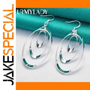 Sterling Silver Drop Earrings with Swirl Design