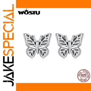 Vintage Silver Butterfly Earrings in 925 Sterling Silver