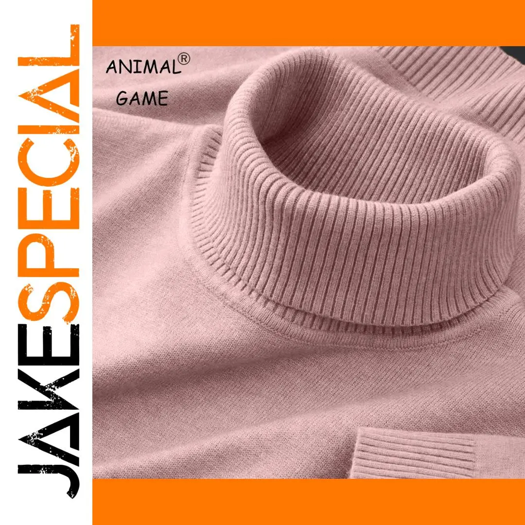 Pastel Pink Knit Turtleneck Sweater for Women 1 Pastel Pink Knit Turtleneck Sweater for Women